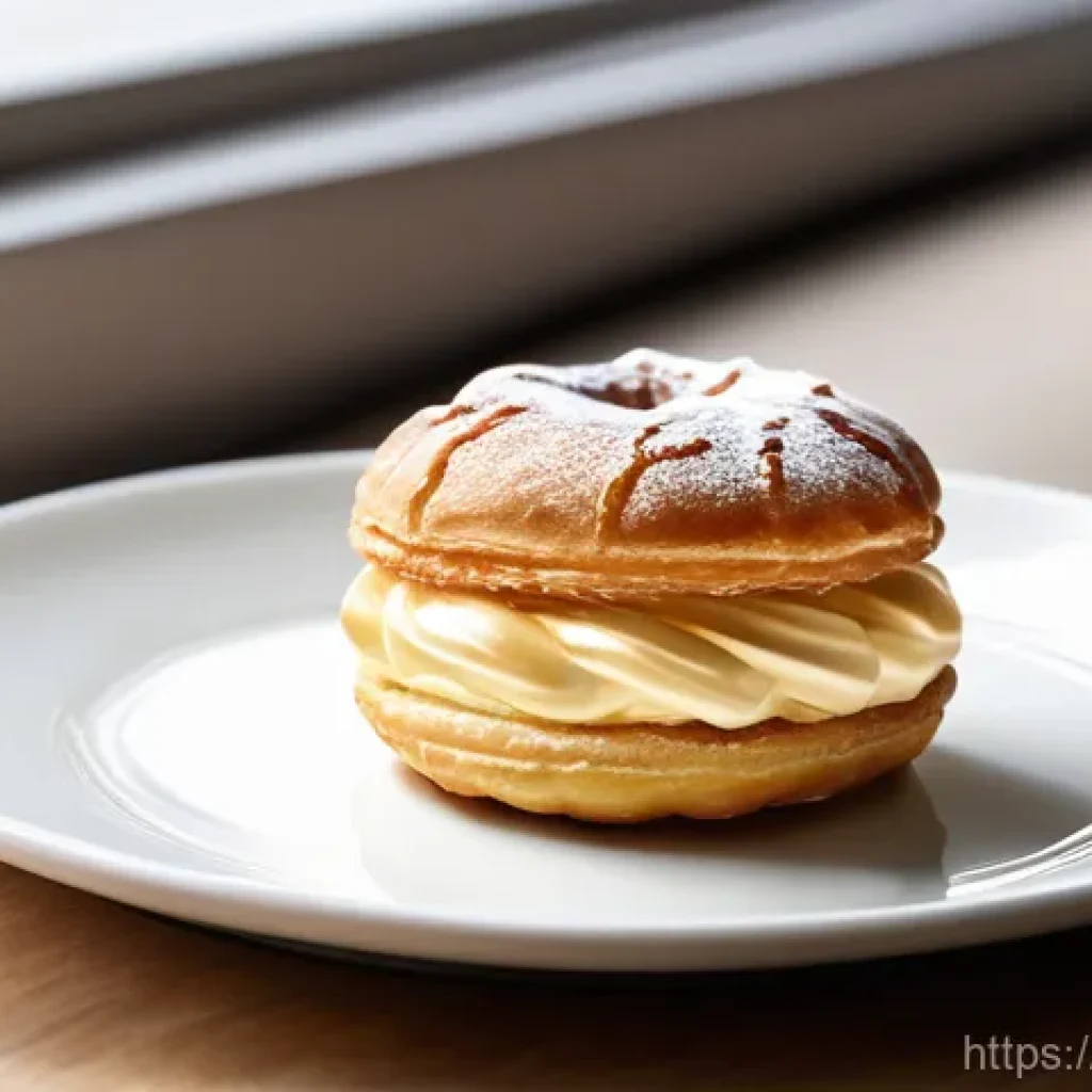 다과와 SNS 마케팅 - **Prompt:** A meticulously arranged still-life featuring a delicate French choux pastry, such as a P...