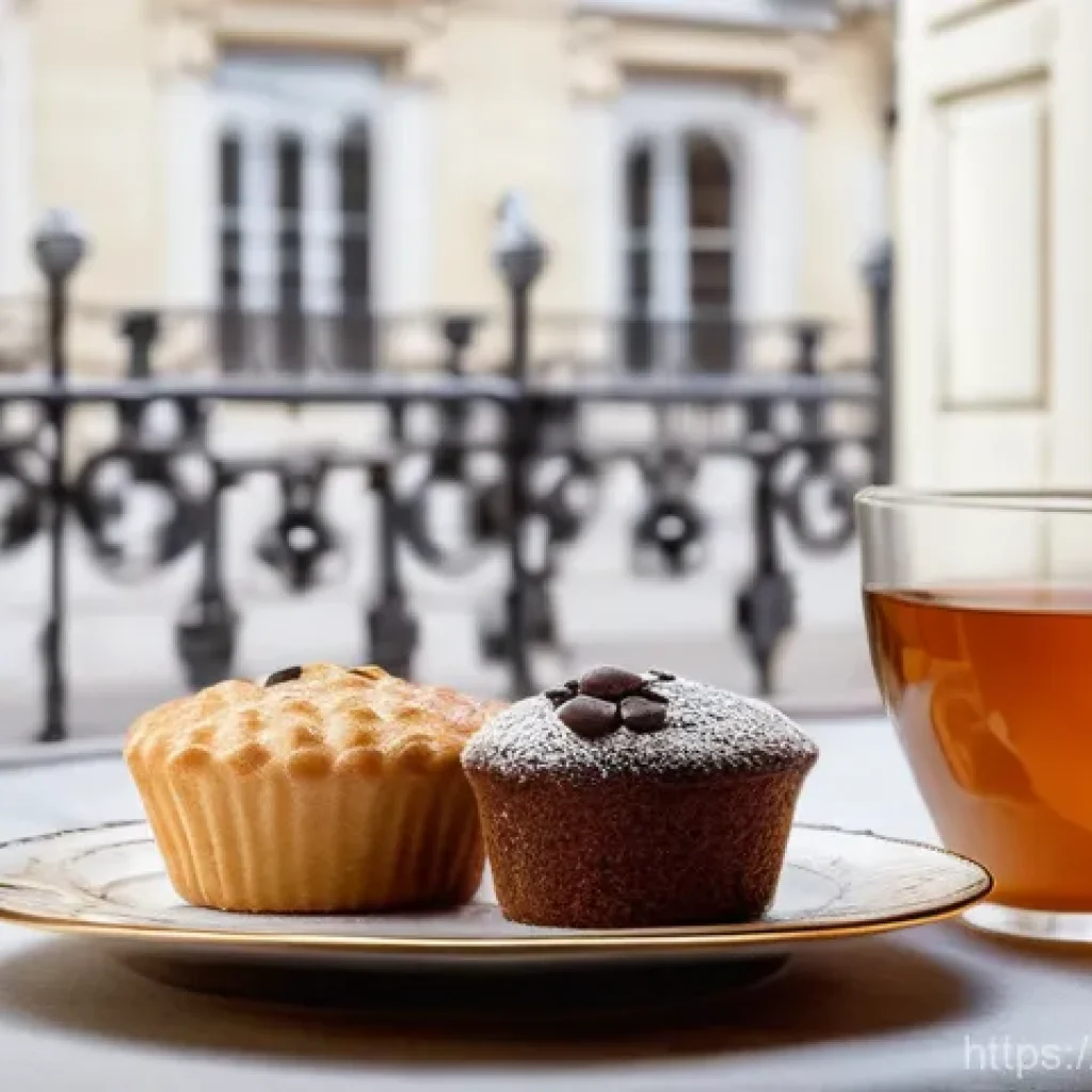 다과와 브런치 - **A Refined Parisian Afternoon Go&ucirc;ter:**
    "An elegant and cozy afternoon go&ucirc;ter (snack) scene set...