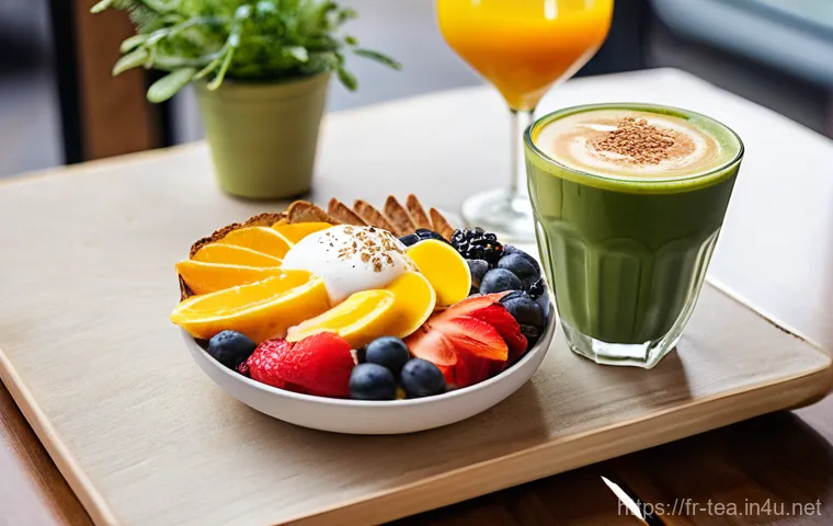 다과와 브런치 - **A Refined Parisian Afternoon Goûter:**
    "An elegant and cozy afternoon goûter (snack) scene set...