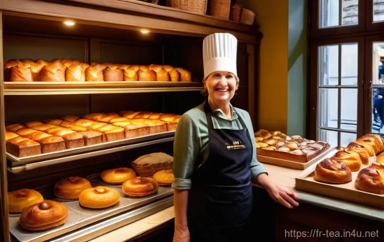 다과와 지역별 디저트 - Prompt 1: A Rustic French Bakery Laden with Regional Delights**