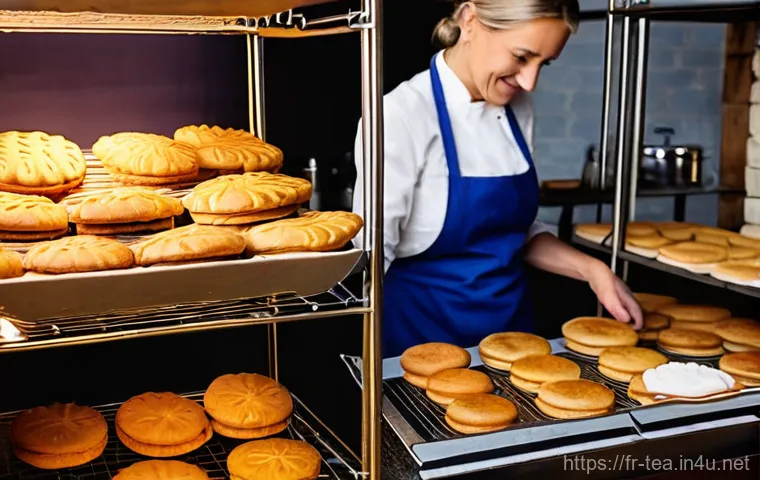 다과와 쿠키 종류 - **Prompt 1: A Cozy French Artisanal Biscuiterie**
    "A charming, traditional French artisanal bisc...