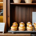 다과와 독일 베이커리 - A cozy artisan bakery interior in Berlin&rsquo;s Prenzlauer Berg neighborhood, showcasing freshly baked Ge...